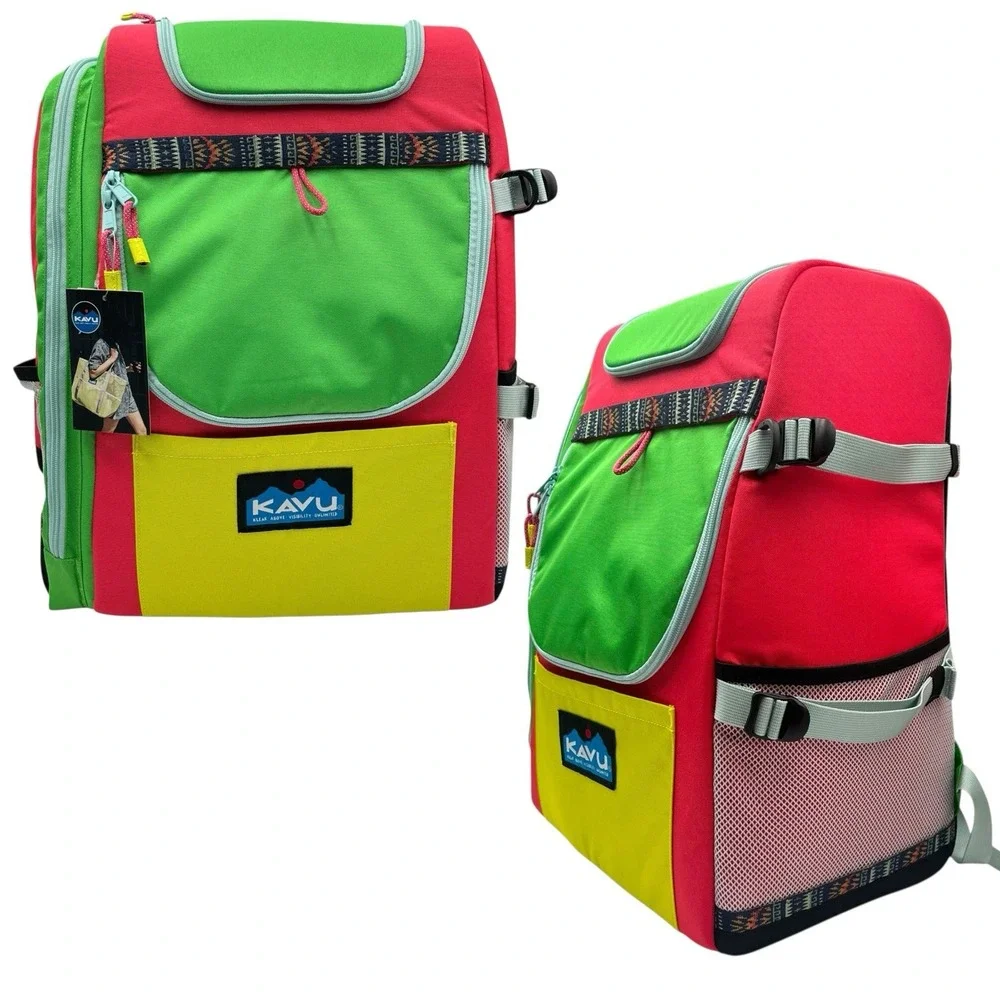 KAVU Pacific Rimshot Disc Golf Bag Padded Frisbee Holder Backpack - Carnival